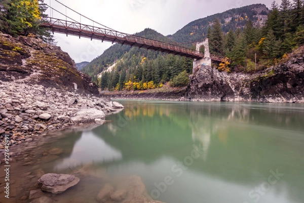 Obraz Fall colors at the Alexandra Bridge in the Fraser  Canyon, BC