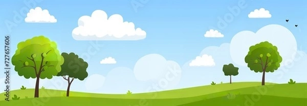 Obraz Landscape with Trees and Clouds in the Style of [Specify the Style]

