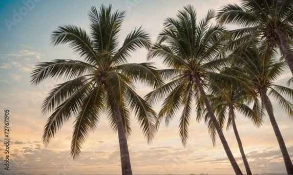 Fototapeta Palm Trees and Sky Oasis