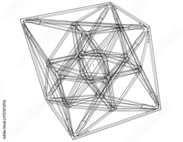 Fototapeta Wireframe Shape Geometric 24-Cell 3D print model