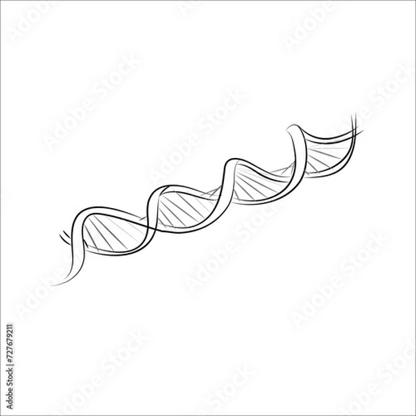 Fototapeta Diagonal DNA chain. Minimalist concept of medical and science biotechnology in simple  style.
