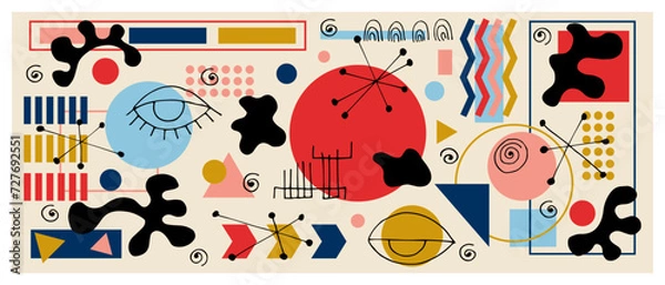 Obraz abstract background with geometric shapes. vector illustration