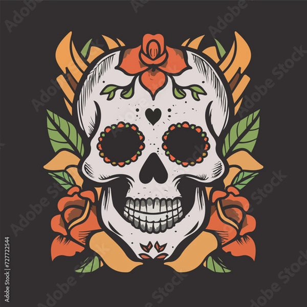 Obraz Vector Illustration Of Day of the Dead Sugar Skull