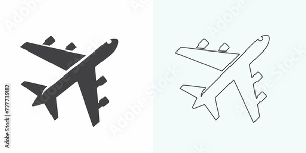 Fototapeta Plane icon vector illustration. Airplane sign and symbol. Flight transport symbol. plane line icon on a white background. Airplane icon logo vector design