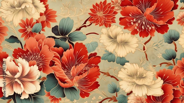 Obraz an oriental flower pattern.