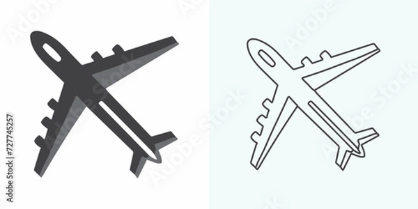 Fototapeta Plane icon vector illustration. Airplane sign and symbol. Flight transport symbol. plane line icon on a white background. Airplane icon logo vector design