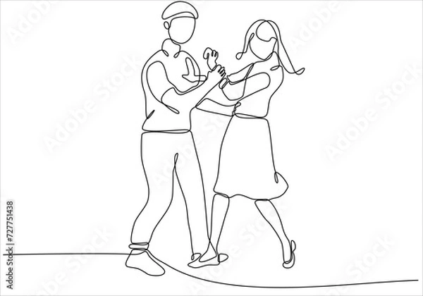 Fototapeta continuous line of situations of harassment and sexual harassment, violence and intimidation between men and women in the workplace in the office and on the street. continuous line