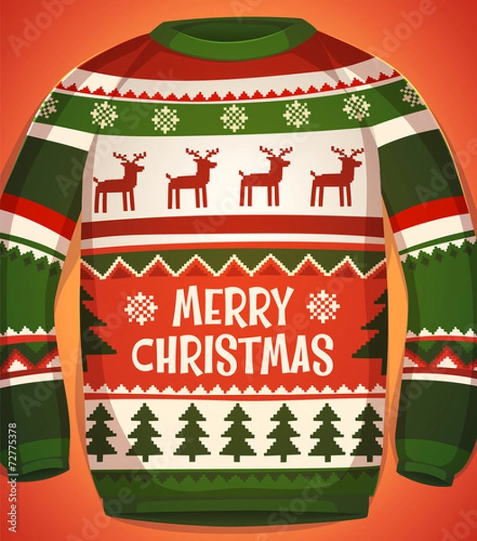 Obraz Holiday sweater. Christmas card