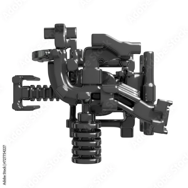 Fototapeta Metal abstract shape, 3d render