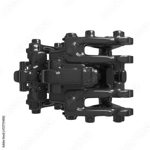 Fototapeta Metal abstract shape, 3d render