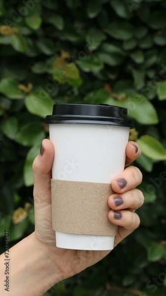 Fototapeta Café con leche, espresso, cortado, latte, para llevar