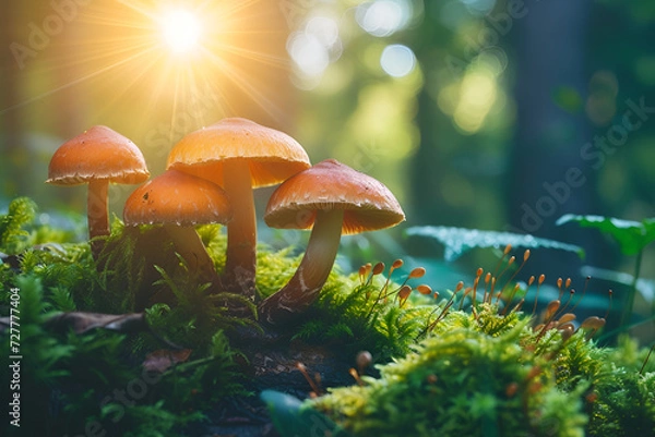 Obraz mushrooms in the forest