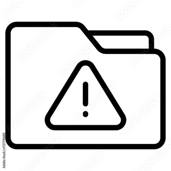 Obraz Folder error icon. Folder with exclamation mark. icon related to warning, notification.