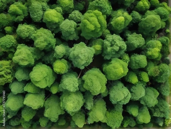 Fototapeta A trees green seasonal top view from Generative AI