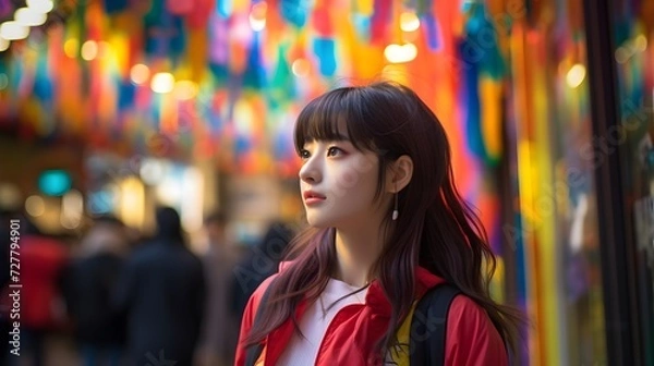 Fototapeta 街に立つ女性