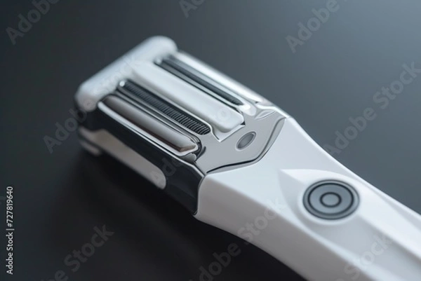 Fototapeta A close-up view of a razor sitting on a table. Suitable for personal hygiene or grooming themes