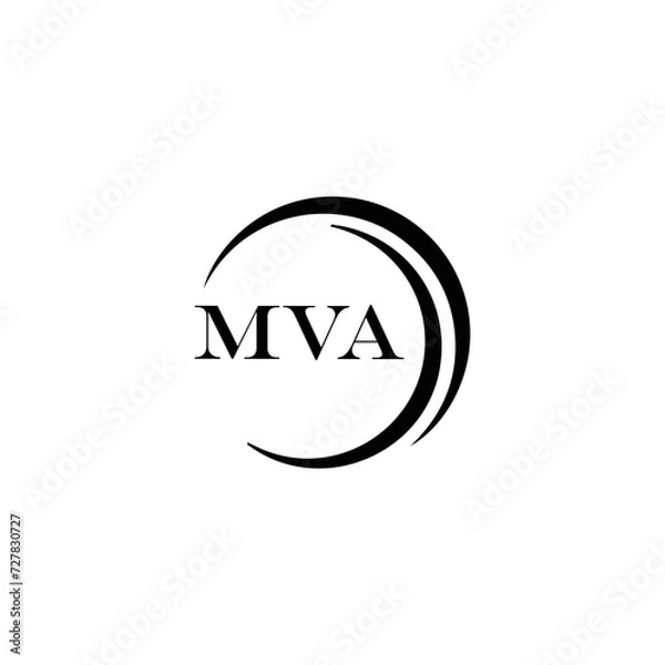 Fototapeta MVA logo. MVA set , M V A design. White MVA letter. MVA, M V A letter logo design. Initial letter MVA letter logo set, linked circle uppercase monogram logo. M V A letter logo vector design.	
