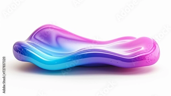 Obraz Gradient color floating liquid blob. 3d rendering image. with isolated background