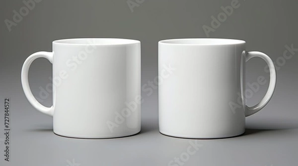 Obraz White classic coffee cup front and back in pure white without logo