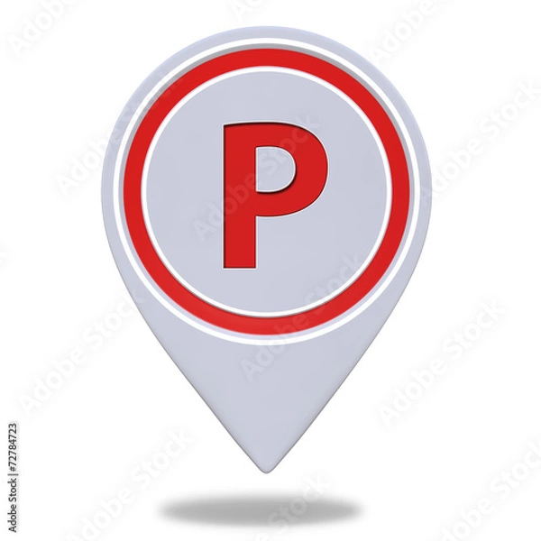 Obraz Parking pointer icon on white background
