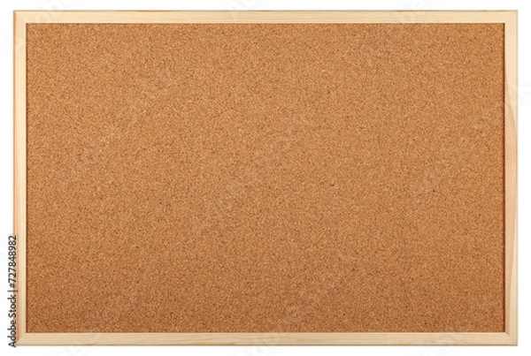 Obraz Brown cork board with wooden frame isolated