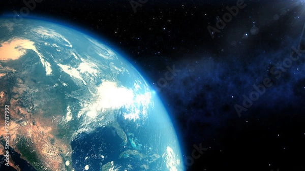 Fototapeta Realistyczny render zbliżeniowy Ziemi