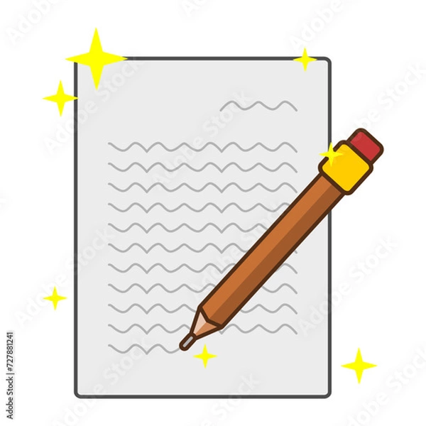 Fototapeta vector design of pencil writing on paper