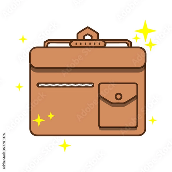 Fototapeta office bag vector design with simple design and leather color