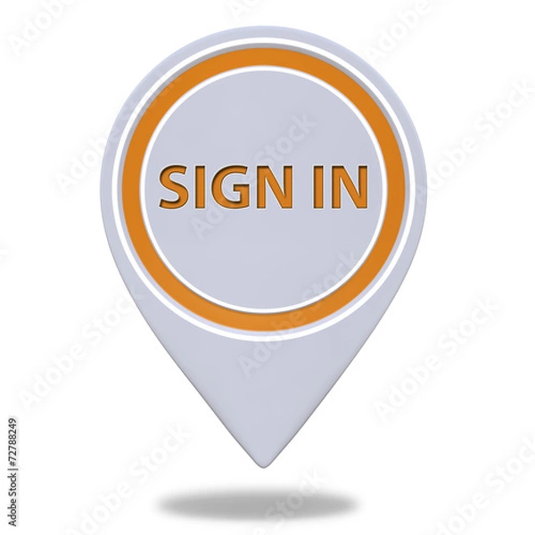 Obraz sign in pointer icon on white background