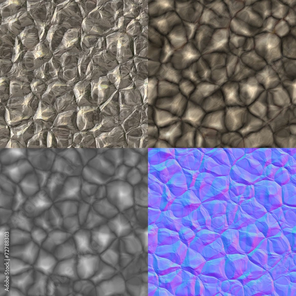 Obraz Rocks seamless generated texture (with diffuse, bump and normal