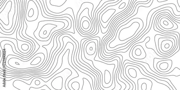 Fototapeta Abstract design with Seamless pattern with lines Topographic map. geographic mountain relief. Retro topographic map. geographic contour map paper texture. terrain path isolated on a white background.