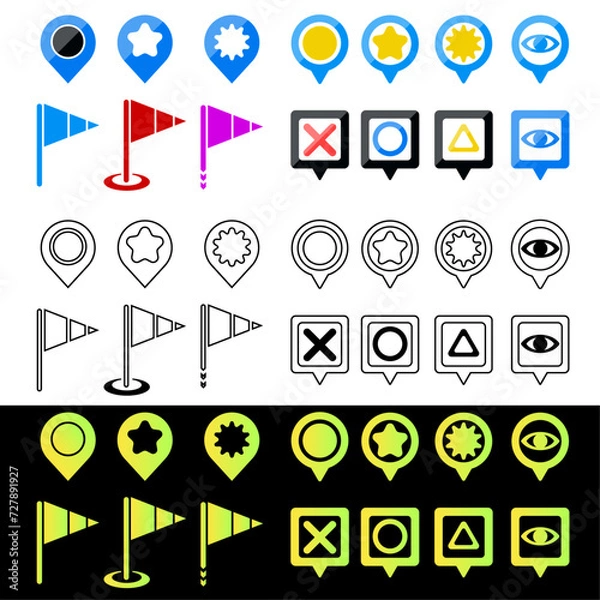 Obraz 지도 지형 약도 응용 아이콘