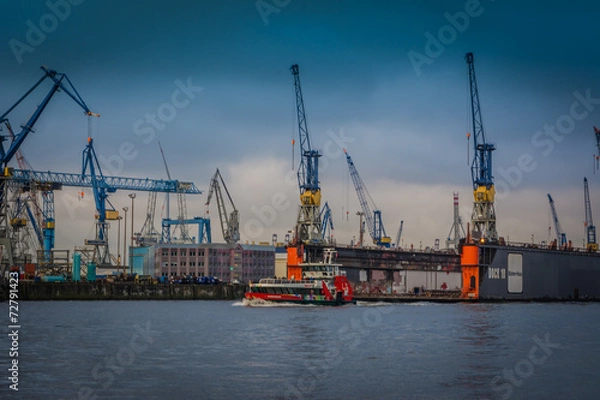 Obraz Hamburger Hafen vor dem Regen