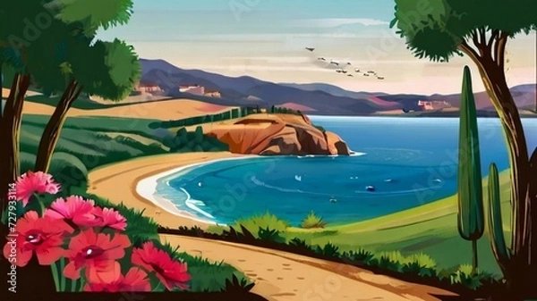 Fototapeta sunset on the beach