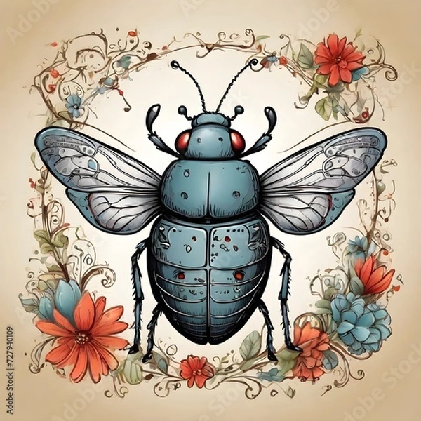 Fototapeta beetle on a flower