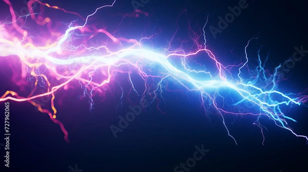 Obraz Electric energy discharge with vivid colors on a dark background