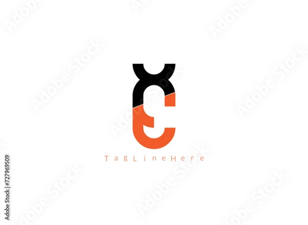 Fototapeta Creative  UE  latter logo useful and unique latter