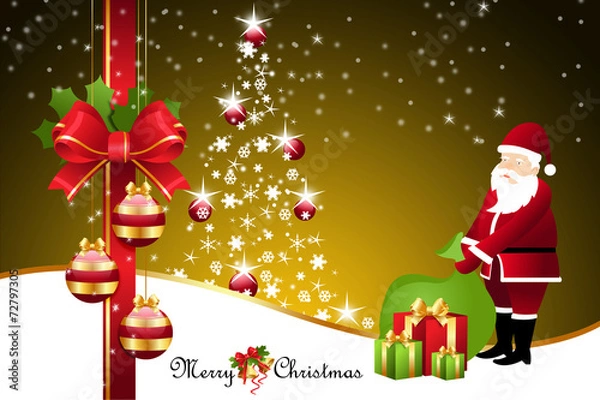 Obraz Christmas  gift box with santaclaus