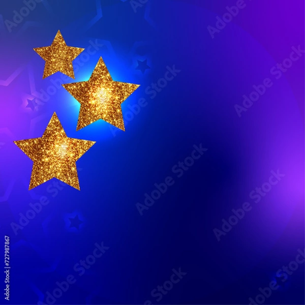 Fototapeta Golden Star background. Новогодний праздничный фон.