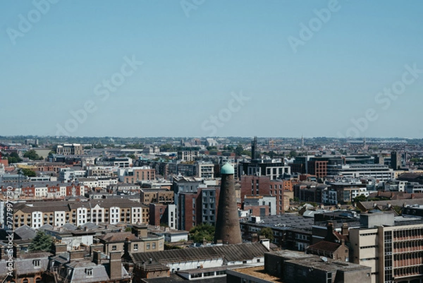 Fototapeta Skyline view of Dublin Ireland from Guinness 