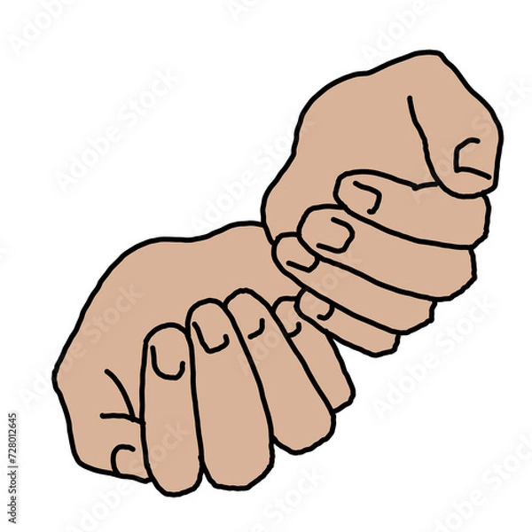 Fototapeta Open hands to care about important things. Background to show, offer and hold product. Magic palmistry prediction by two palms. Hand drawn retro vintage illustration. Old style tattoo line drawing.