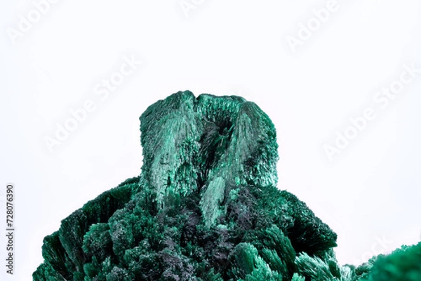 Fototapeta malachite macro photography. From  Lualaba, DR Congo. detail texture background. close-up raw rough unpolished semi-precious gemstone
