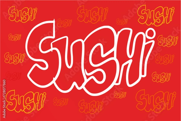 Obraz sushi graffiti vector isolated art