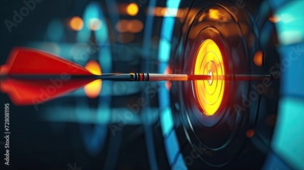 Fototapeta Arrow hits the center of the target