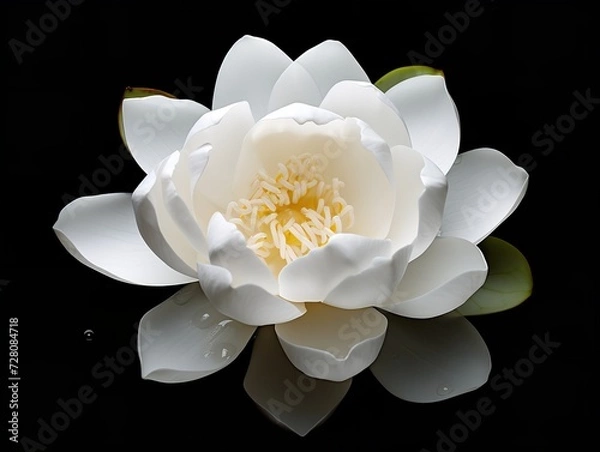 Obraz Lotus Flower Blooming in Mud Purity and Resilience Isolated on White Background AI Generated