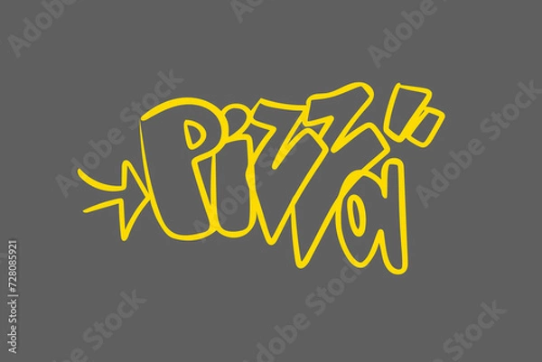 Obraz pizza graffiti vector isolated, art