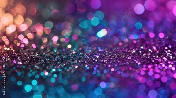 Obraz Glittery sequined texture, shining colorful background Generative AI.
