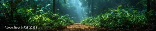 Fototapeta Enchanted Forest Path with Sunlight