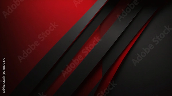 Fototapeta 3D red gray techno abstract background overlap layer on dark space with rough decoration. Modern graphic design element cutout shape style concept for web banners, flyer, card, or brochure cover.