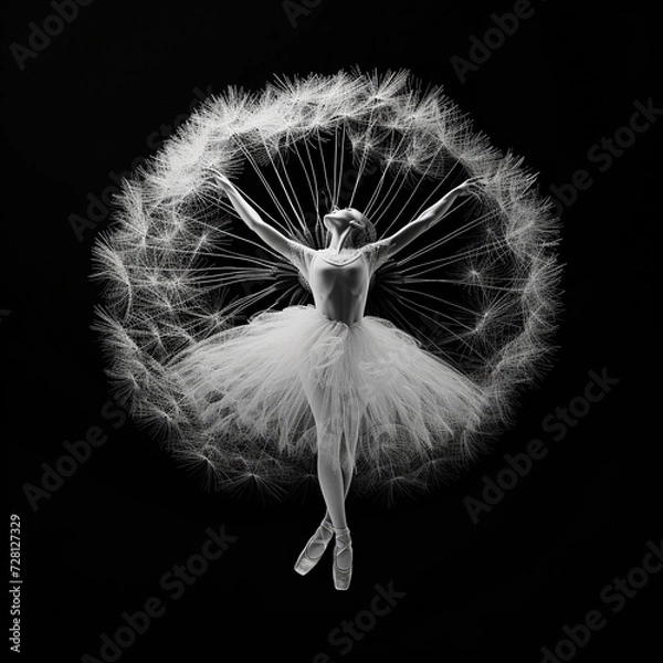 Fototapeta white feather on black